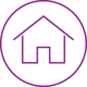 home in circle purple